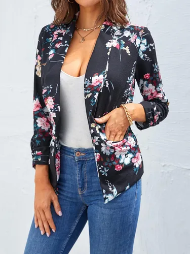 Vista 5 de Unifizz Blazer Casual para Mujer con Bolsillos Frente Abierto Cardigan Chaqueta de Trabajo Oficina Manga 34