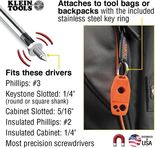 Vista 3 de Klein Tools MAG2 Desmagnetizador / Magnetizador para puntas de destornillador y brocas, hace herramientas magnéticas, mejoras para el hogar, imán