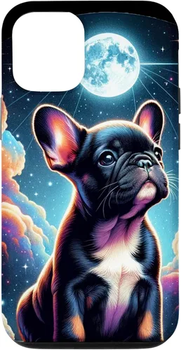 Vista 27 de Funda para iPhone SE (2020) / 7 / 8 Bulldog Francés Puppy Under The Moon In Space