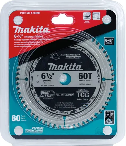 Vista 4 de Makita A-99998 6-1/2" 60T (Tcg) Hoja de sierra de inmersión inalámbrica con punta de carburo