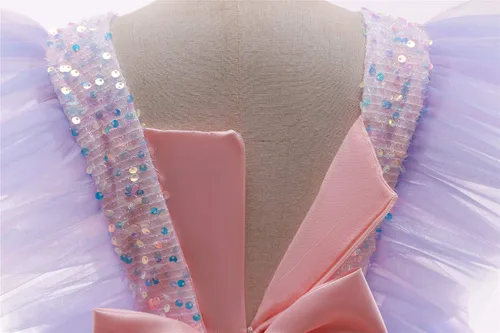 Vista 6 de NNJXD Vestido de princesa para niña, vestido de tul para fiesta de boda