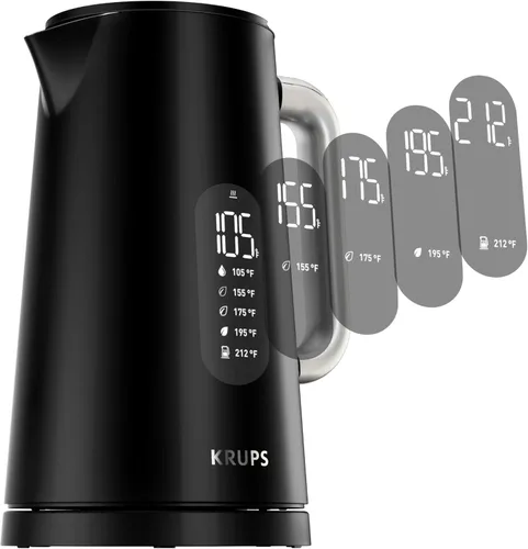 Vista 8 de KRUPS Hervidor de Agua Eléctrico de 1.5L de Acero Inoxidable con Toque Frío en el Interior, Hervido Rápido, Una Taza en 80 Segundos, Pared Doble