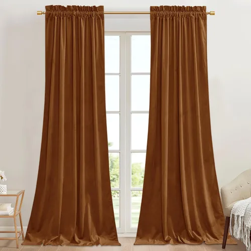 Vista 32 de StangH Cortinas de terciopelo rojo de 42 x 84 pulgadas de lujo, con aislamiento térmico, divisores de habitación, decoración navideña del hogar