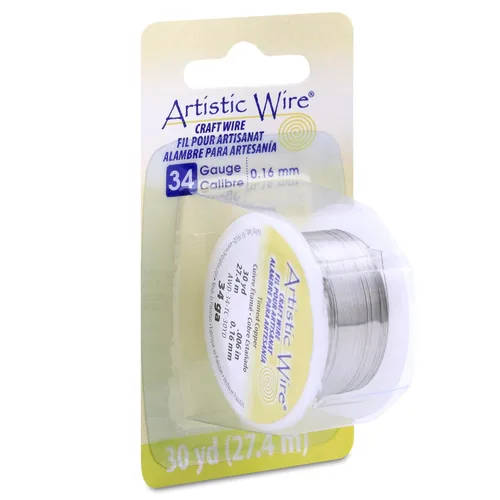Vista 30 de Artistic Wire, alambre para manualidades de calibre 18, resistente a las manchas, color cobre envejecido en color latón antiguo, 4 yardas