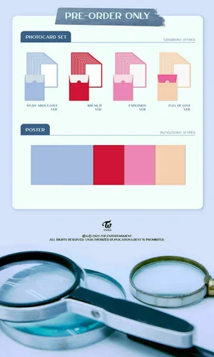 Vista 7 de Twice (3 GIFT) Formula of Love Random ver. Album+Folded Poste(Random)+Extra Photocard+Premium 3D Mask