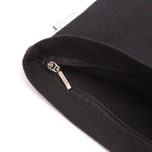 Vista 3 de Bolsa para maquillaje Augbunny hecha de lona de algodón con cierre, paquete de 4 Negro