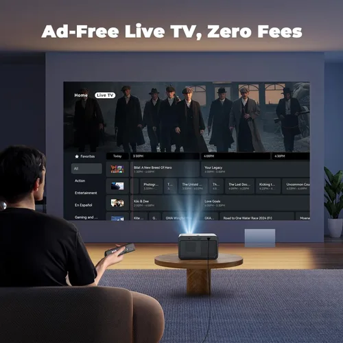 Vista 8 de Proyector con WiFi y Bluetooth: [1800 ANSI/Enfoque automático AI/800+ aplicaciones/compatible con Netflix] Proyector para exteriores con soporte 4K
