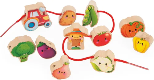Vista 12 de Janod - Sweet Cocoon Thread Beads - 21 Birds, Wings and Clouds - Develops Fine Motor Skills - FSC Wooden Toy - Learning Game - From 24 Months, J04050