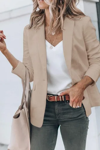 Vista 2 de Cicy Bell Womens Casual Blazers Open Front Long Sleeve Work Office Jackets Blazer