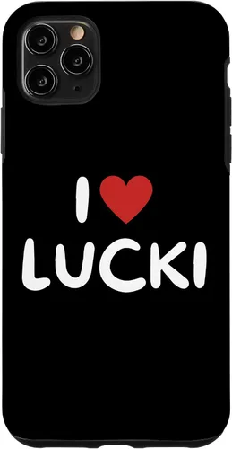 Vista 21 de Funda con corazón rojo para iPhone 16 I Love Lucki