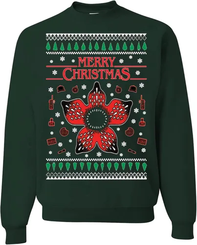 Vista 15 de wild custom apparel Suéter feo de Navidad a la moda más reciente de la colección 3 sudadera de cuello redondo Negro