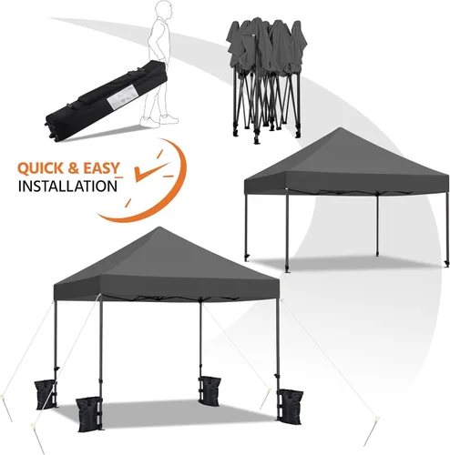 Vista 6 de Yaheetech - Tienda de campaña, toldo comercial instantáneo de alta resistencia, toldo ajustable impermeable 500D con bolsa de transporte con ruedas