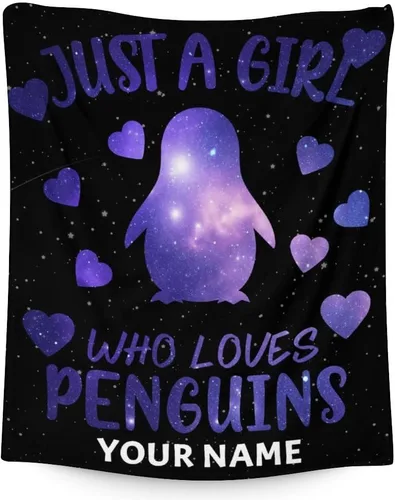 Vista 9 de Manta de pingüino para regalar – Manta de 30 x 40 pulgadas para adultos y niños, mantas negras de felpa suave para sofá, oficina