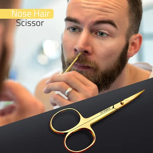 Vista 5 de Utopia Care Tijeras para cejas, tijeras pequeñas profesionales de acero inoxidable para hombres y mujeres, tijeras para el pelo de la nariz