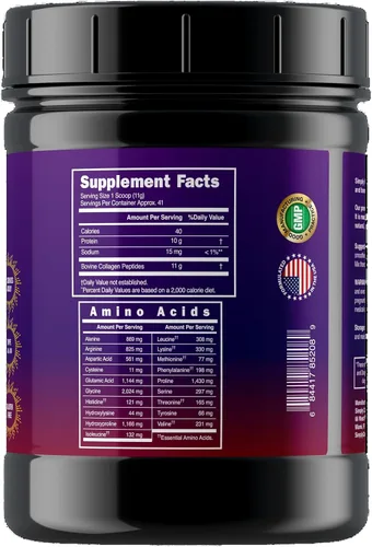 Vista 10 de Simply Collagen® Péptidos de colágeno hidrolizados en polvo alimentados con pasto, sin sabor, tipo I y III para apoyar el cabello, la piel