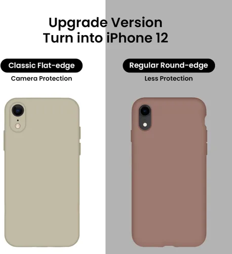 Vista 3 de FireNova Funda diseñada para iPhone XR, de silicona mejorada [borde recto] y [protección de cámara] con forro de microfibra suave antiarañazos, 6.1