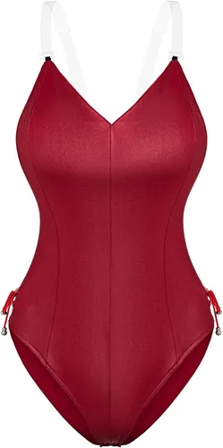Vista 2 de Conjunto de traje de disfraz de conejito para mujer, una sola pieza, con accesorios, Rojo, 5XL