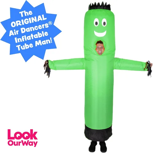 Vista 2 de LookOurWay Disfraz inflable de hombre de tubo - Disfraz de hombre de brazo ondulado divertido para adultos