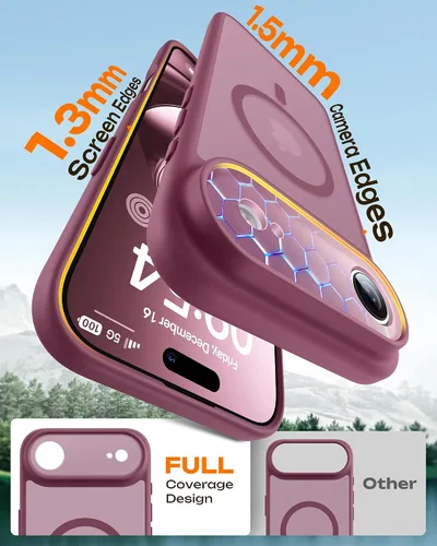 Vista 902 de TOCOL Funda para iPhone 11, compatible con Magsafe, protección completa de cámara, imanes integrados, protección contra caídas, funda translúcida