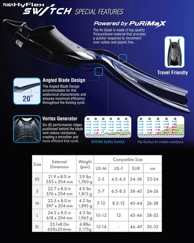 Vista 2 de TUSA SF-0104 Hyflex Switch Buceo Aletas