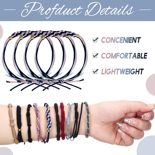 Vista 4 de Giegxin 40 ligas para el cabello de Galentines Day Boho para mujer, 10 estilos, lindas pulseras para cola de caballo, banda elástica suave