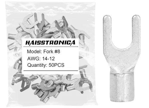 Vista 34 de haisstronica 30 terminales de horquilla de 1/4 "AWG 8 sin aislamiento