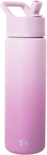 Vista 77 de Simple Modern botella de agua con tapa con pajita, termo de acero inoxidable con aislamiento al vacío, reutilizable, sin BPA, sin fugas
