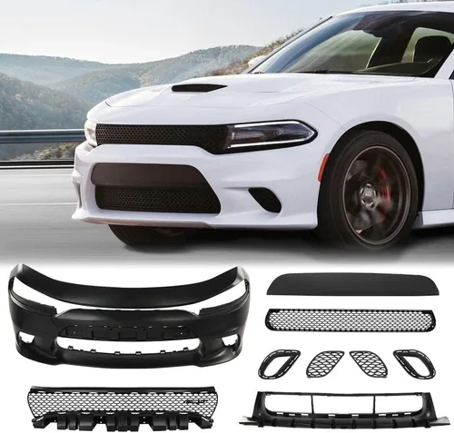 Vista 2 de PIT66 Kit de Reemplazo de Cuerpo para Parachoques Delantero Compatible con 2015 2016 2017 2018 2019 2020 2021 2022 Dodge Charger SRT Style Front