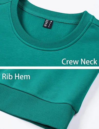 Vista 5 de MAGCOMSEN Sudadera de cuello redondo para hombre de manga larga casual cálida de forro polar