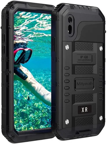 Vista 133 de Mitywah Funda impermeable para iPhone 7/iPhone 8 / iPhone SE 2020, funda de metal resistente de grado militar, protección de cuerpo completo