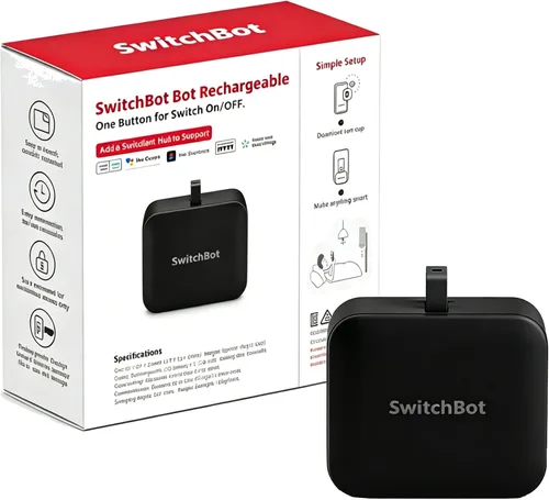 Vista 10 de Switchbot Empujador de botón de interruptor inteligente (Bluetooth): Fingerbot para interruptor basculante/botones unidireccionales, control