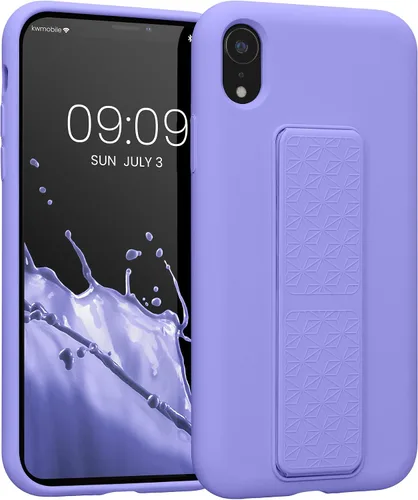 Vista 14 de kwmobile Funda compatible con Apple iPhone XR - Funda con correa de mano y revestimiento de silicona TPU suave - Azul Báltico