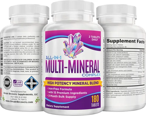 Vista 4 de Suplemento multimineral de 3 meses 15 en 1 (fórmula sin hierro) Complejo de minerales múltiples Suministro a granel de 90 días multiminerales