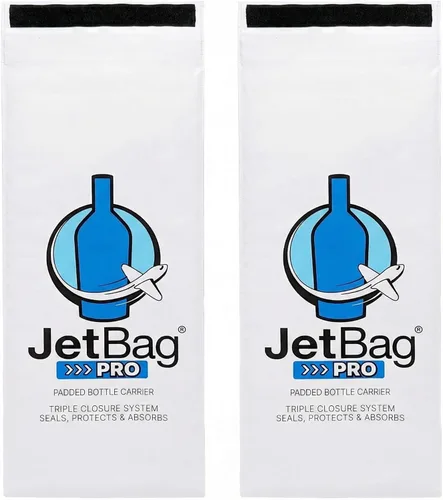 Vista 7 de Jet Bag PRO Version - Bolsas de vino reutilizables para viajes, acolchadas, absorbentes, protector de botellas de vino, bolsas de viaje