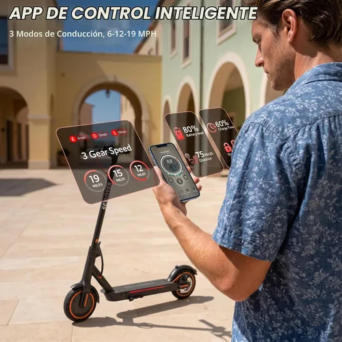 Vista 3 de Electric Scooter Adults, Folding E Scooter with 8.5/10 inch Tire,Front Suspension, Built in Side Light