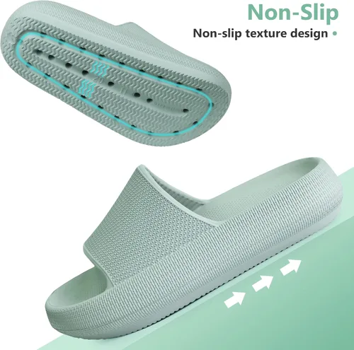 Vista 4 de Youecci Sandalias de nube para niños, sandalias de ducha, sandalias de baño, piscina, cómodas pantuflas de suela gruesa, zapatos de playa