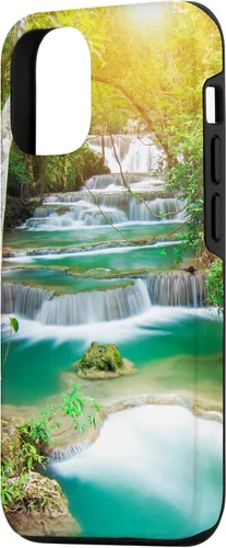 Vista 2 de Funda para iPhone 15 Tropical waterfall ponds