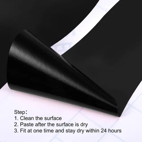 Vista 4 de PATIKIL Adhesivo de huellas de 6 x 2 pulgadas, 8 pares de PVC para suelo de zapatos pequeños para decoración de clase, guía de escaleras, color negro