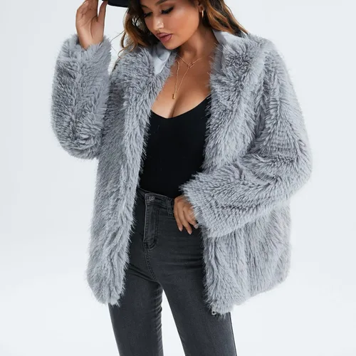 Vista 3 de Womens Coats Winter Lapel Outerwears Jacket Color Block Winter Coats for Women Christmas Coat Jacket