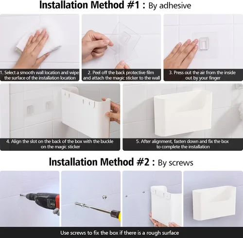 Vista 6 de Poeland Estante flotante montado en la pared, adhesivo sin perforaciones, organizador de baño, estante de repisa para decoración