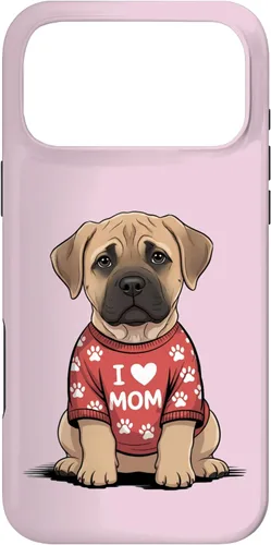 Vista 22 de Womens I Love Mom Bullmastiff Dog Mother's Day Mastiff Mom Case for iPhone 17