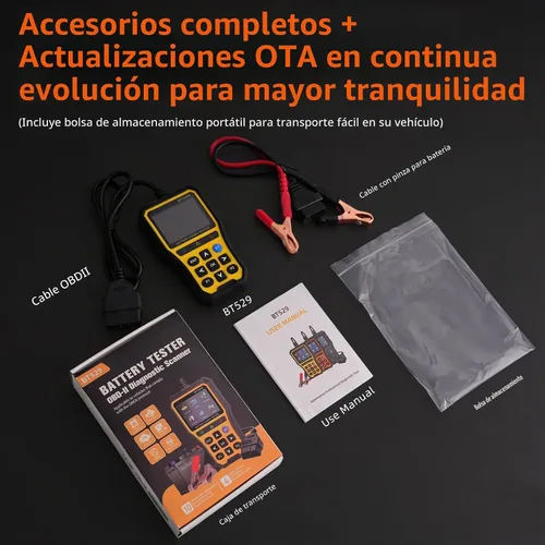 Vista 8 de Escáner OBD2 2 en 1 con probador de batería, lector de código de motor Elite 2025 y probador de batería de 12 V para AGM/EFB, analizador