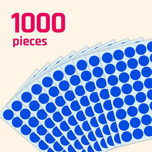 Vista 3 de 1000 unidades, 1 pulgada – calcomanías de punto azul, etiquetas adhesivas de puntos circulares redondos