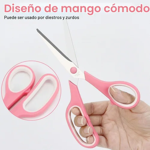Vista 2 de Koqye Tijeras multiusos para manualidades de 7.7 pulgadas, tijeras de acero Rosa 7.7