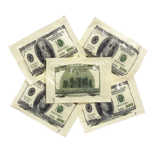 Vista 5 de Dinero Mentas – 100 Pack, 2 Mentas por pack – Sabor a hierbabuena, envuelta individualmente