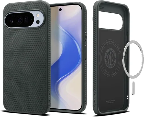 Vista 12 de Spigen Funda para Pixel 10/10 Pro, Liquid Air MagFit (2025) [diseñada para Pixelsnap, compatible con accesorios MagSafe] - Verde abismo Compatible