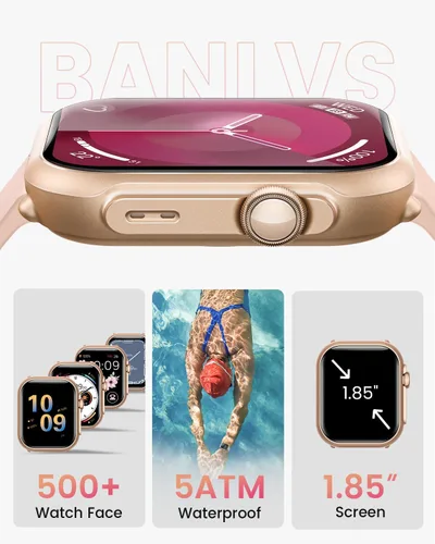 Vista 7 de Fitness Smart Watches for Women Men 1.85" Smart Watch with 30 Days+ Battery Life MakeRecive Call Heart Rate SpO2 Sleep Monitor 120+ Sport IP68
