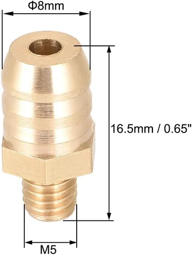 Vista 2 de uxcell Conector de montaje de latón métrico M5-0.8 macho a púa ajuste manguera ID 0.315 in 2pcs