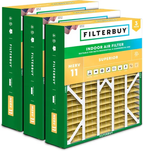 Vista 29 de Filterbuy Filtro de aire MERV 11 de 10 x 17 x 2 pulgadas para defensa de mascotas y alergias (paquete de 3), filtros exteriores plisados