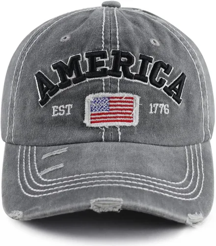 Vista 2 de GzacDeope Gorra de béisbol con bandera estadounidense para hombres y mujeres, divertida gorra de béisbol bordada de algodón ajustable